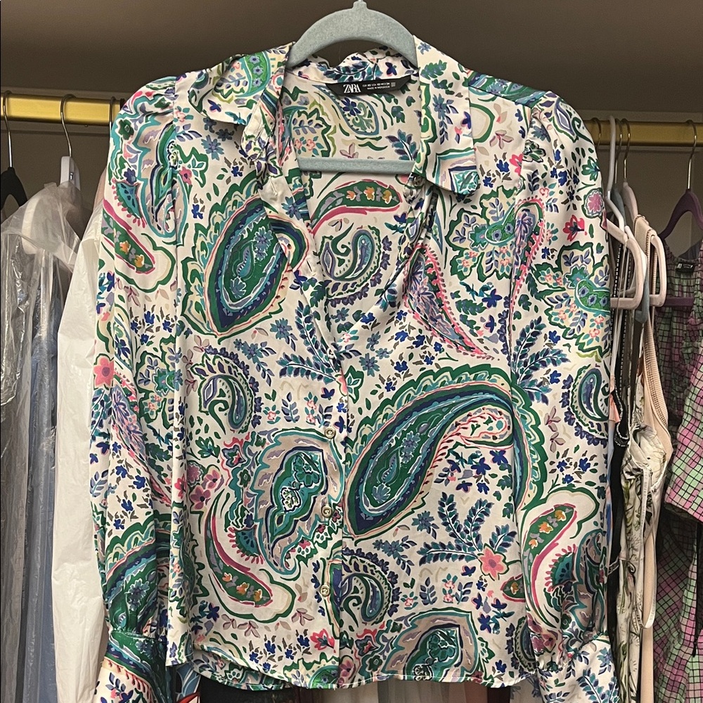 Zara Multicolor Paisley Blouse